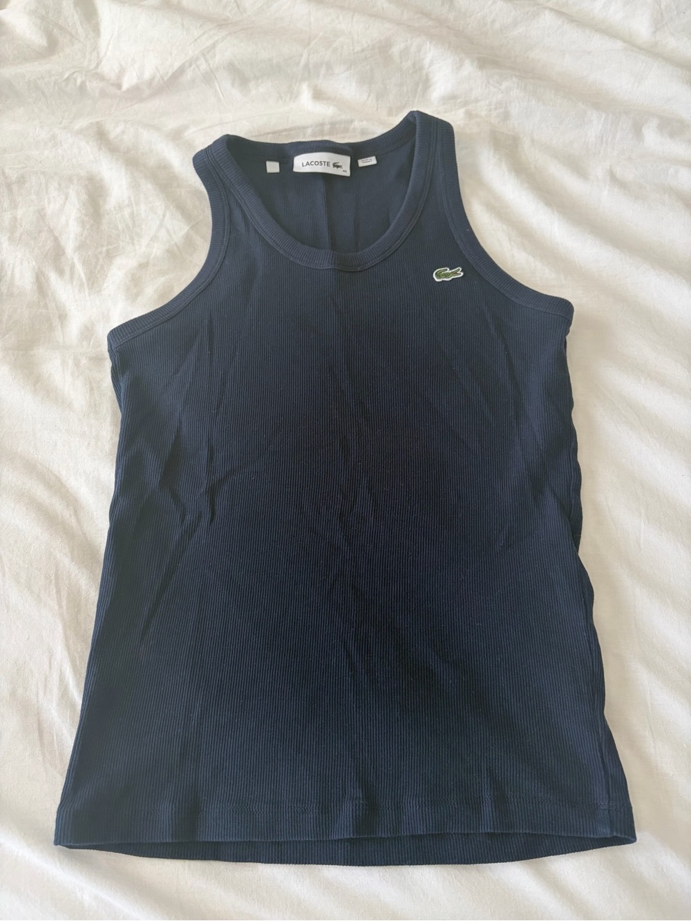 Lacoste Navy Ribbed Tank